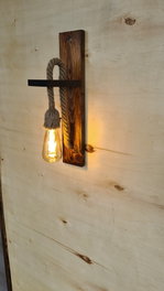 Opviq Aplique de Pared de Pino Macizo Nogal